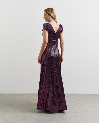 FotoVestido Longo Gloria Preto com Fucsia