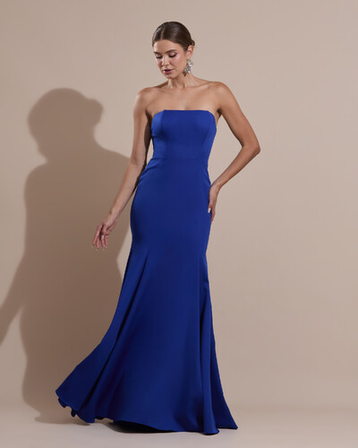Foto Vestido de Festa Longo Alfaiataria Tomara que Caia Saia Sereia Azul Royal
