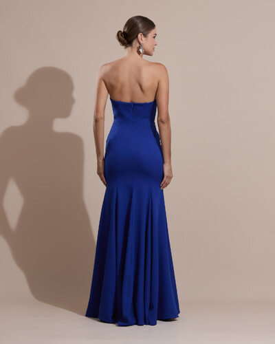 FotoVestido de Festa Longo Alfaiataria Tomara que Caia Saia Sereia Azul Royal