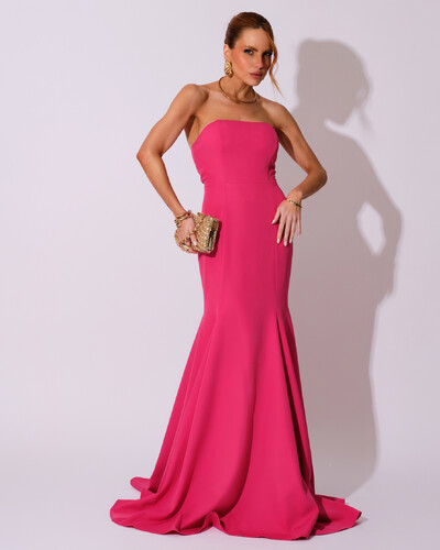 Foto Vestido de Festa Longo Alfaiataria Tomara que Caia Saia Sereia Pink