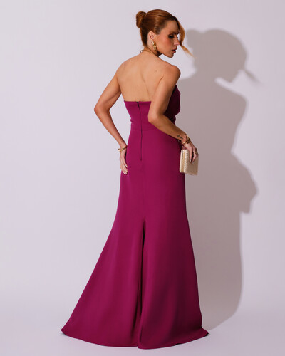 FotoVestido de Festa Longo Tomara que Caia Alfaiataria Fúcsia Beterraba