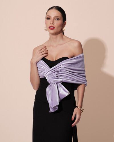 Foto Estola Veludo Lilás