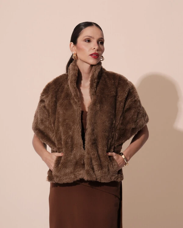 Estola Fake Fur Mocha Mousse