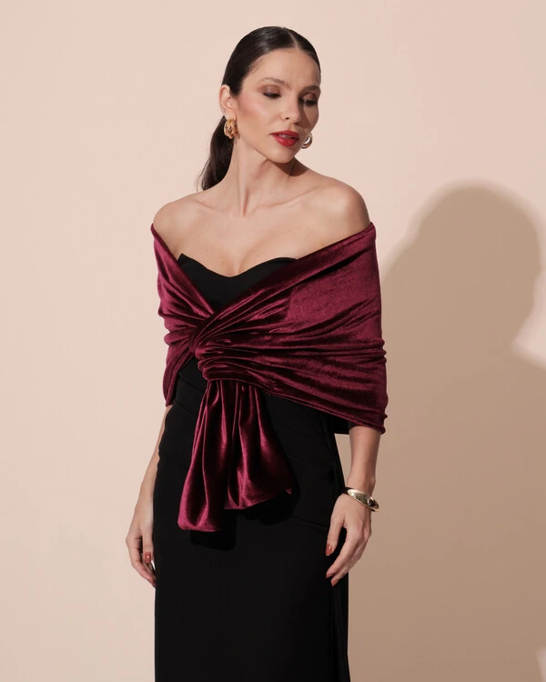 Estola Veludo Marsala