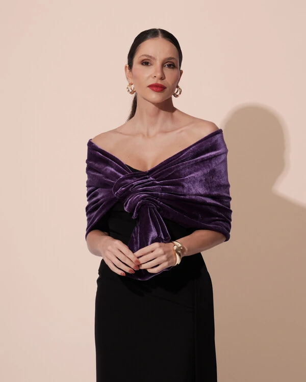 Estola Veludo Violeta
