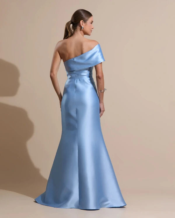Vestido de Festa Zibeline com Faixa Ombro a Ombro Serenity New