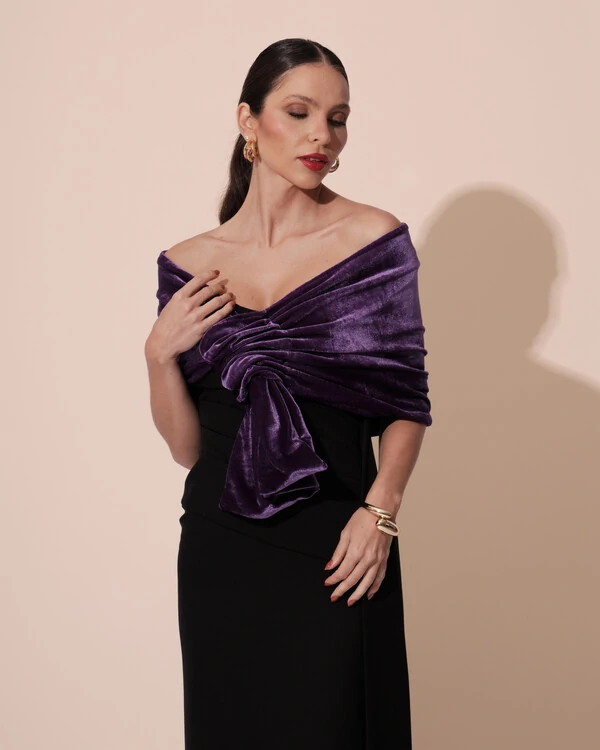 Estola Veludo Violeta