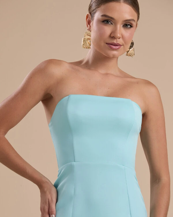 Vestido de Festa Longo Alfaiataria Tomara que Caia Saia Sereia Tiffany