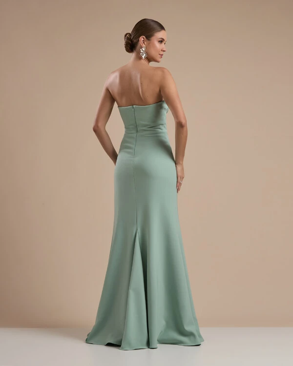 Vestido de Festa Longo Tomara que Caia Alfaiataria Verde Menta