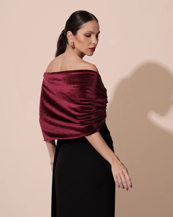 Estola Veludo Marsala