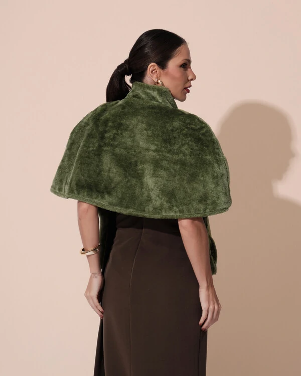 Estola Fake Fur Verde Oliva New