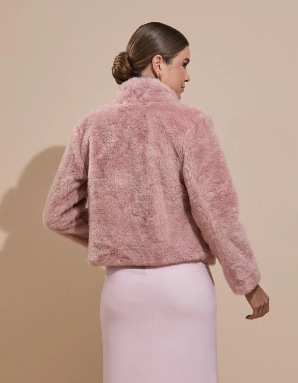 Casaco Fake Fur Rose Queimado