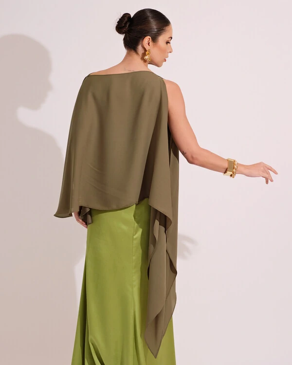 Capa Mil Formas Crepe Verde Oliva