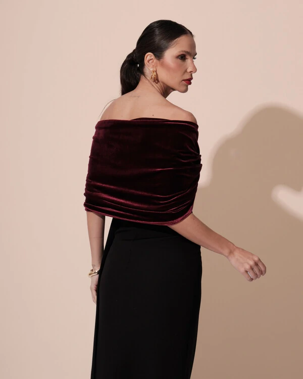 Estola Veludo Marsala New