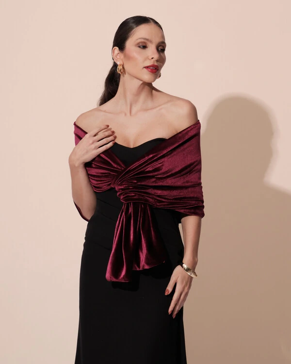 Estola Veludo Marsala