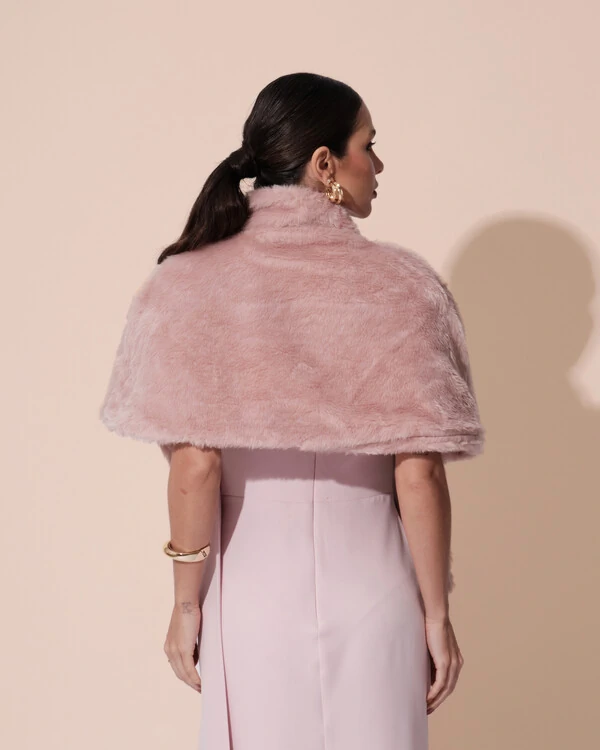 Estola Fake Fur Rose Queimado