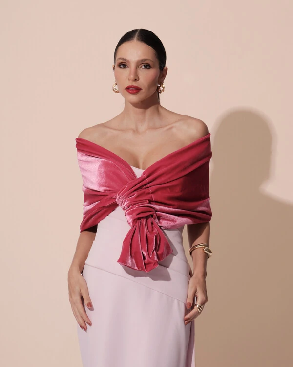 Estola Veludo Pink