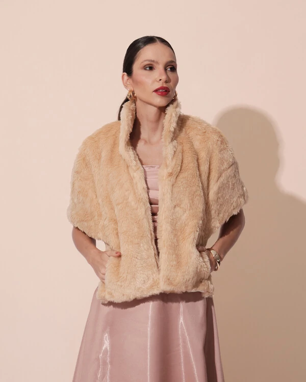 Estola Fake Fur Bege New