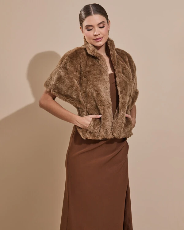 Estola Fake Fur Mocha Mousse
