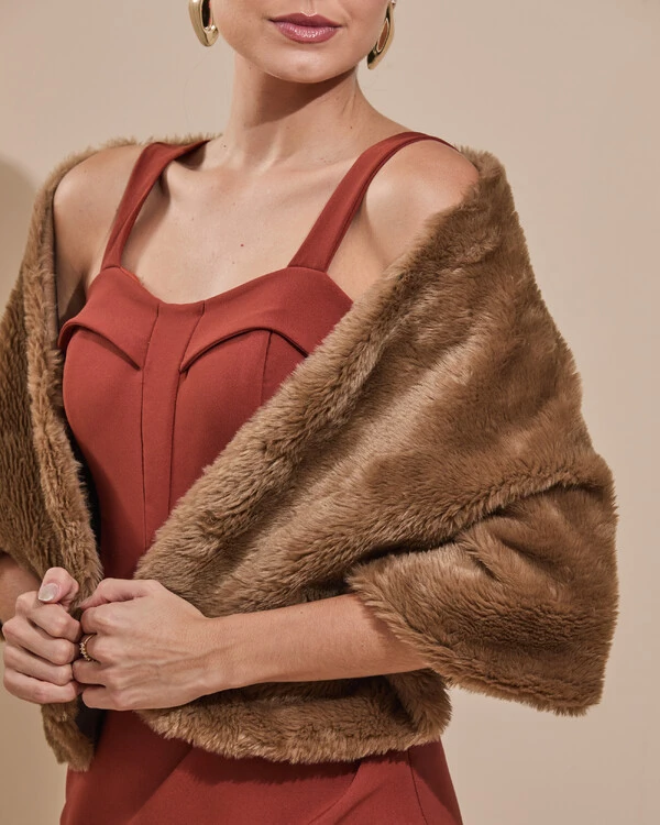 Estola Mocha Mousse Fake Fur
