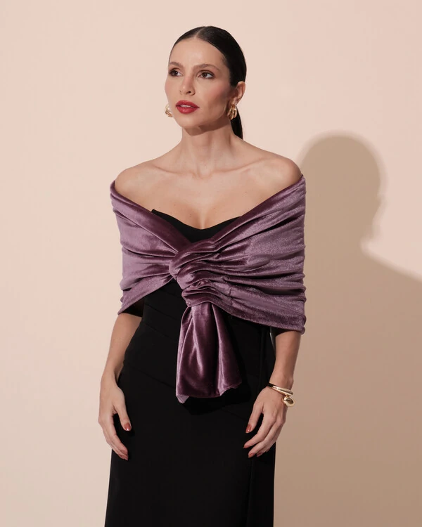 Estola Veludo Roxo