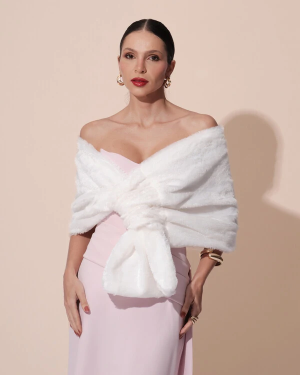 Estola de Pele Branco