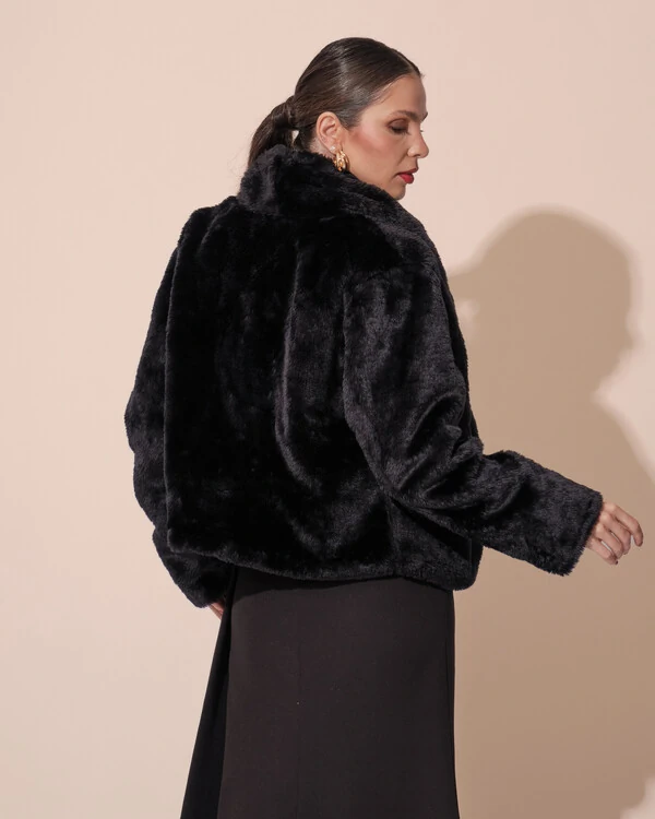 Casaco Fake Fur Preto