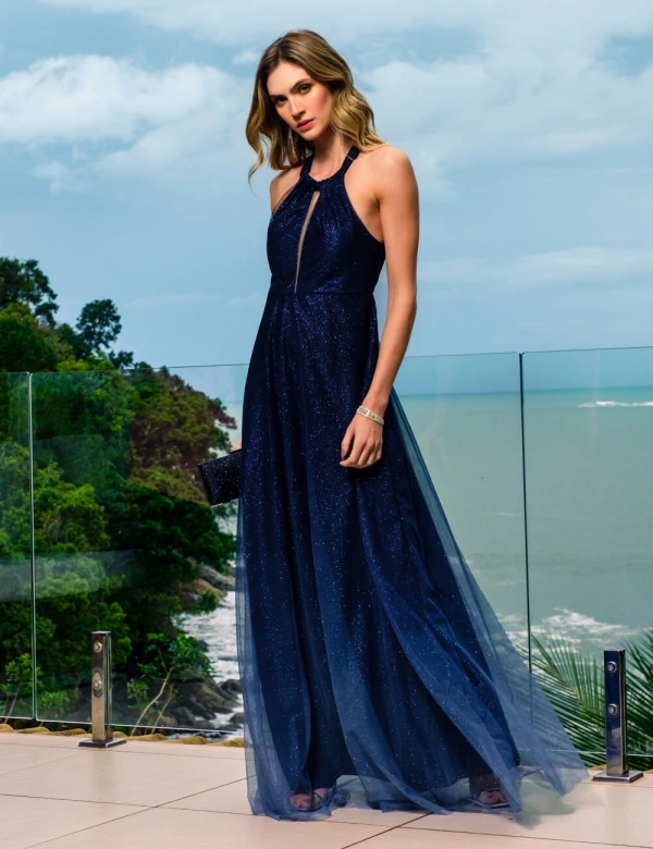Vestido Longo Tule Camila Marinho