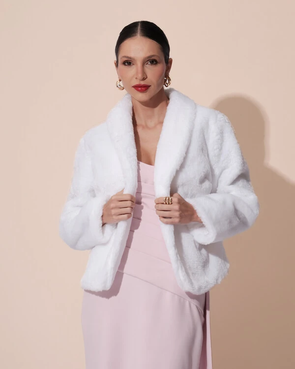 Casaco Fake Fur Branco