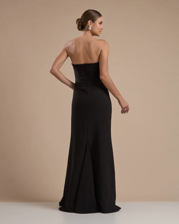 Vestido de Festa Longo Tomara que Caia Alfaiataria Preto