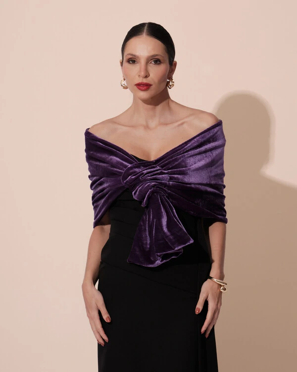 Estola Veludo Violeta