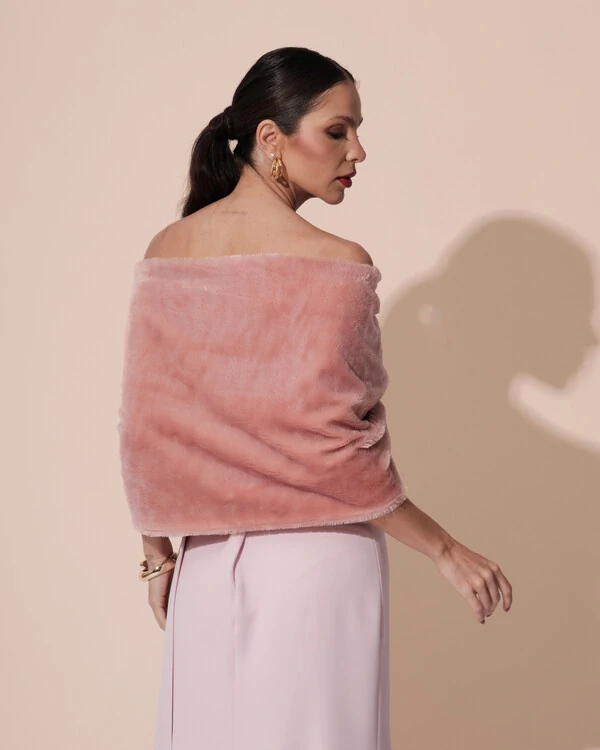 Estola de Pele Rose