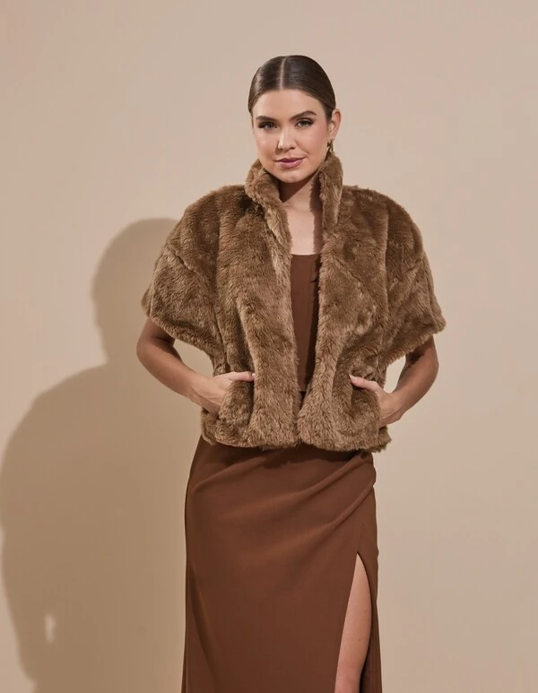 Estola Fake Fur Mocha Mousse