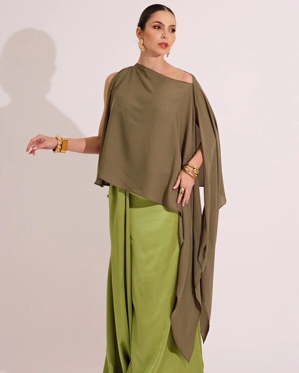 Capa Mil Formas Crepe Verde Oliva