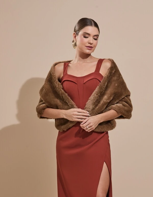 Estola Mocha Mousse Fake Fur