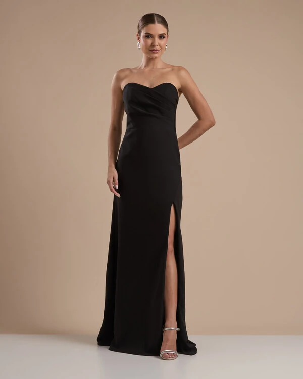 Vestido de Festa Longo Tomara que Caia Alfaiataria Preto