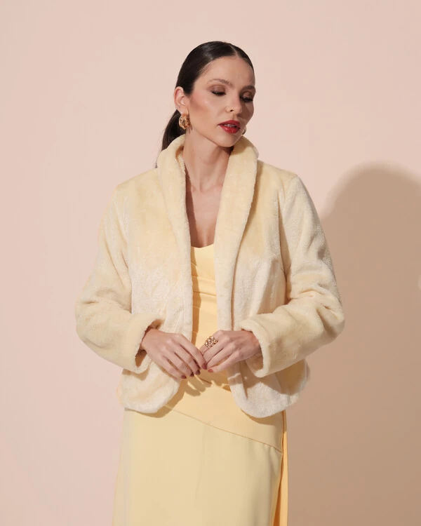 Casaco Fake Fur Palha