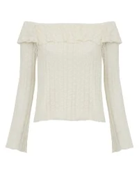 Blusa Ombro a Ombro Renda Off White