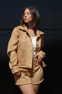 Jaqueta Suede Bege