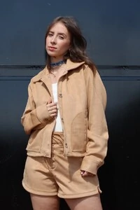Jaqueta Suede Bege