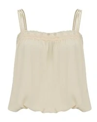 Blusa Chiffon com Renda Off White
