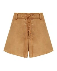 Shorts Suede Bege