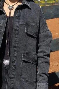 Camisa Jeans Oversized Preta