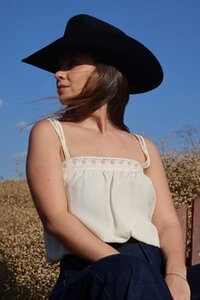Blusa Chiffon com Renda Off White