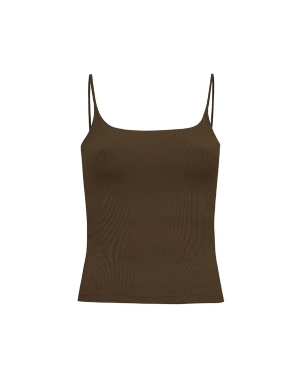 Blusa Alça Ribana Marrom