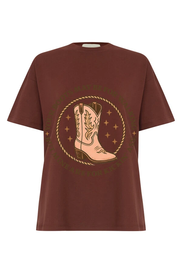 T-Shirt Oversized Marrom Your Boots