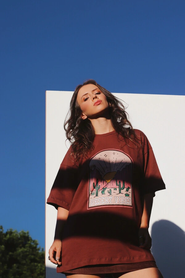 T-Shirt Oversized Desert Marrom
