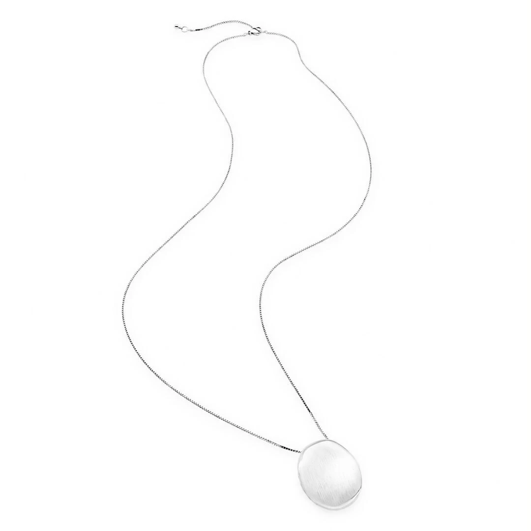 Foto Colar Lupine Grande Acetinado com Banho de Ródio Branco