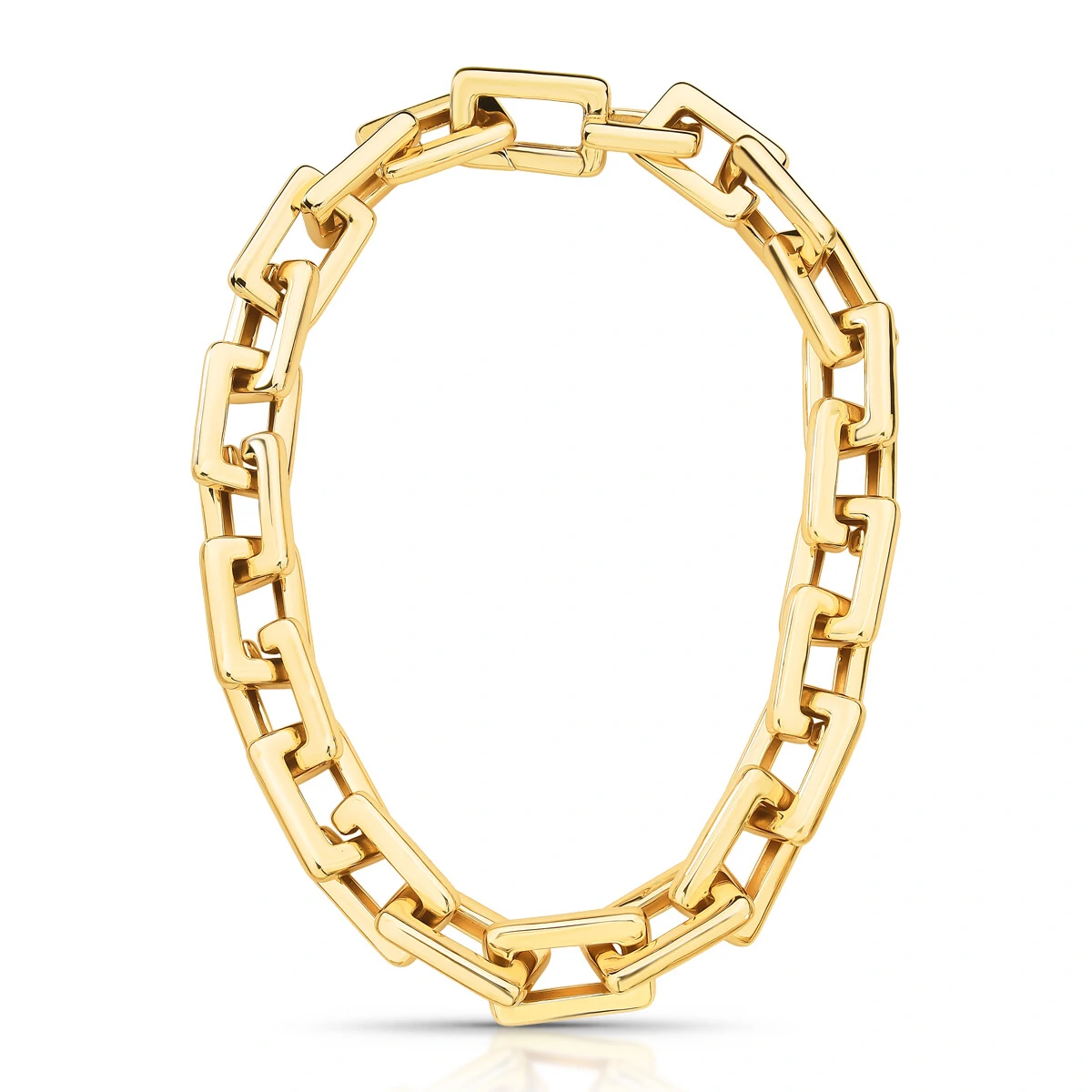 FotoCorrente Chunky em Elos Quadrados com Banho de Ouro 18K