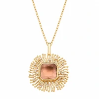 Colar Soleil com Cristal, Zircônias e Banho Ouro 18K